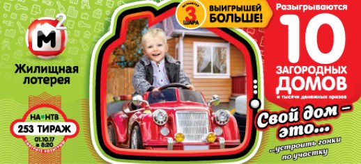 253 тираж Жилищной лотереи от 1 октября 2017